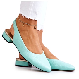 PA2 Bőr kültéri zöld Noreen Balerina magassarkú