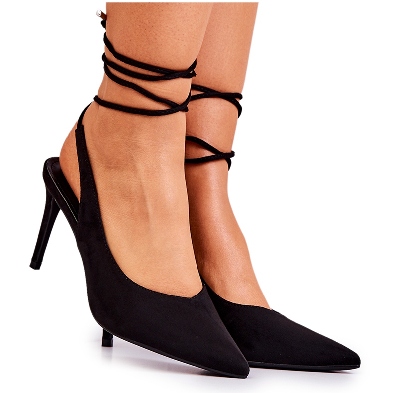 PS1 Fekete Callie kötött sarkú cipő