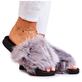 PM1 Papucs szőrmével, gumiszürke pollie PM1 Papucs szőrmével, gumiszürke pollie