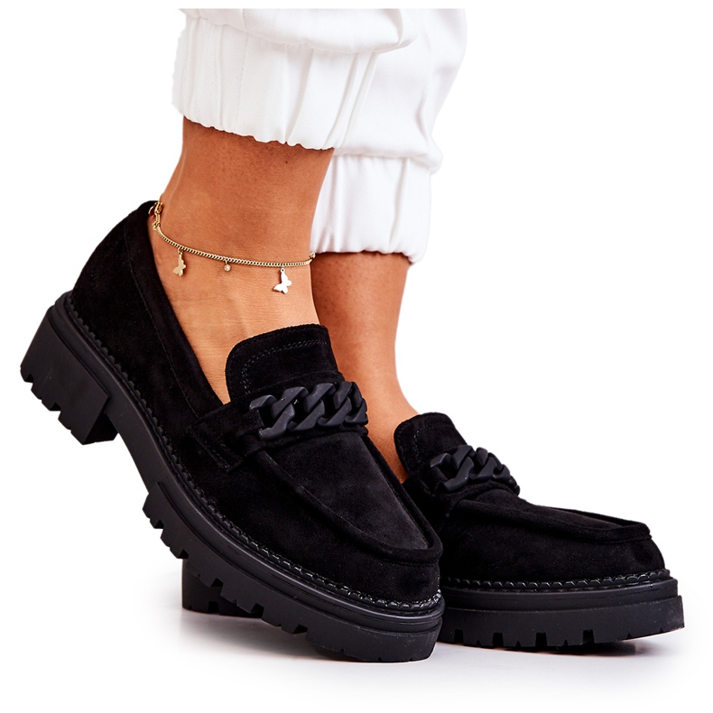 PL5 Velúr Loafers La.Fi Black Sapphira fekete