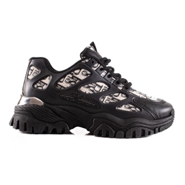 TRENDI Fekete cipők a platformon TRENDI Fekete cipők a platformon