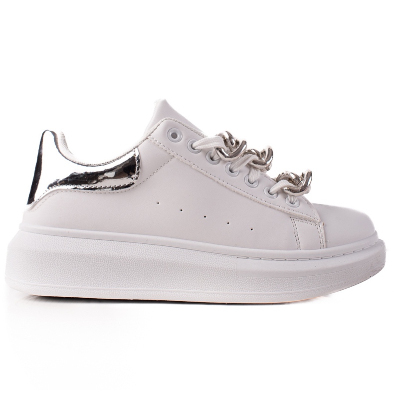 TRENDI Divatos Sneaks lánccal fehér