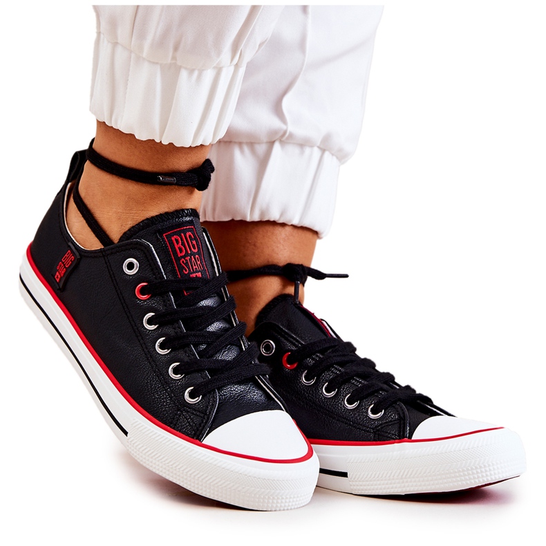 Bőr tornacipő Big Star JJ274129 Fekete