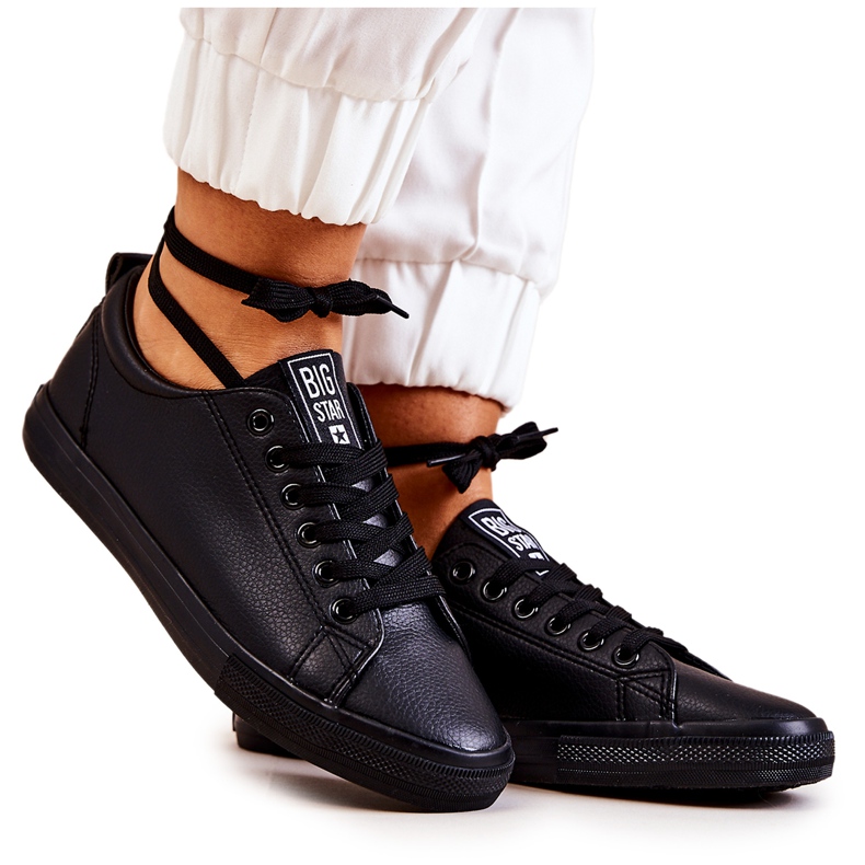 Bőr tornacipő Big Star JJ274312 Fekete