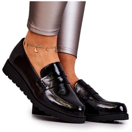 PL5 Lakkozott Wedge Loafers La.Fi Fekete Alannah