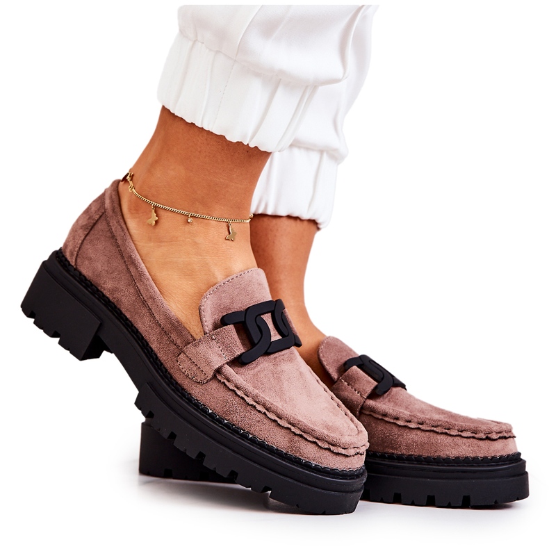 PL5 Velúr cipők La.Fi Cappucino Laurene díszítéssel barna