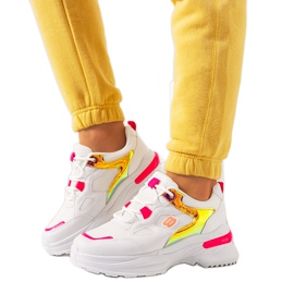 Fehér és rózsaszín tornacipő Going holografikus betétekkel Fehér és rózsaszín tornacipő Going holografikus betétekkel