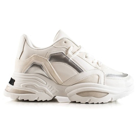 TRENDI Divat Cipők bézs fehér