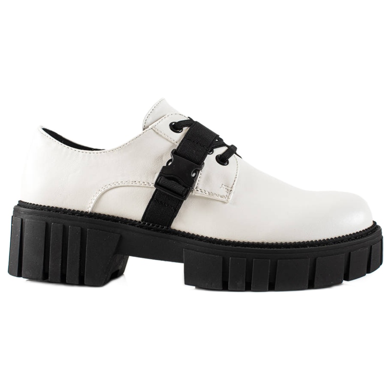 La.Fi Platform cipő csattal fehér fekete La.Fi Platform cipő csattal fehér fekete