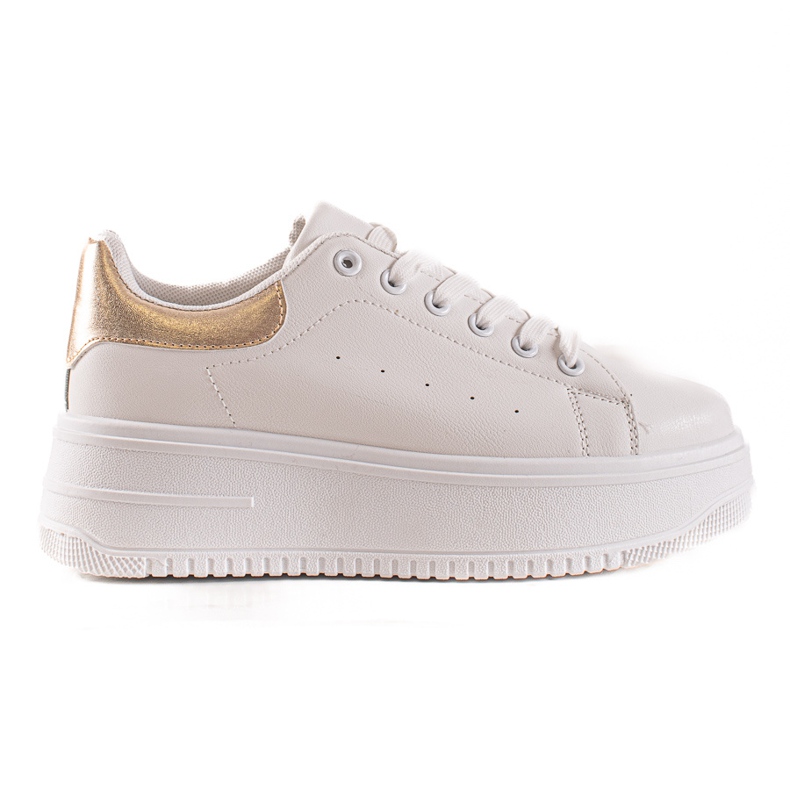 Fashion Divatos cipők a platformon fehér aranysárga