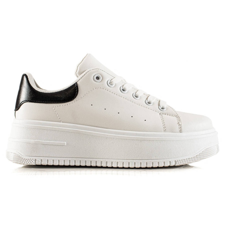 Fashion Divatos cipők a platformon fehér fekete