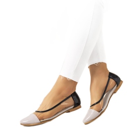 Lila átlátszó Pastella balerinák színtelen fekete