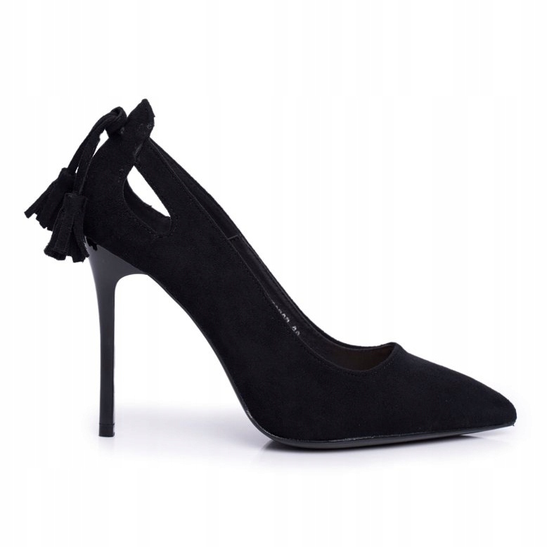 PS1 Női stilettos velúr Spitz Fekete Levennel