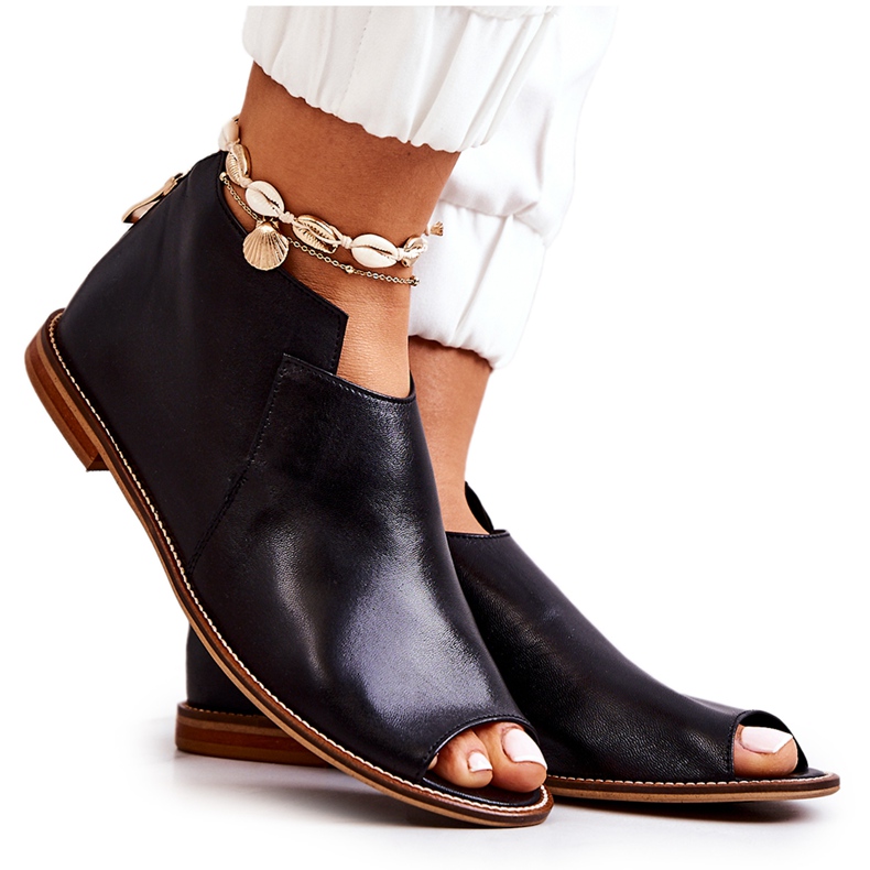 Bőr csizma magas sarkú Laura Messi fekete 2324