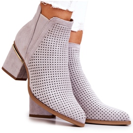 PS1 Velúr áttört Cowboy csizma Szürke Helloni