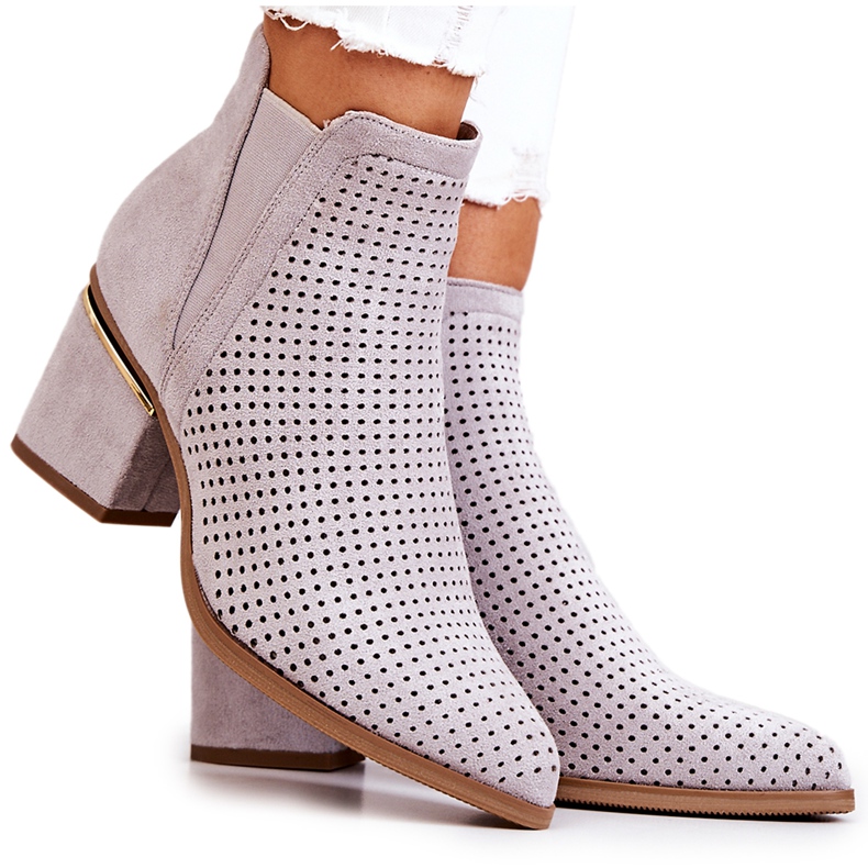 PS1 Velúr áttört Cowboy csizma Szürke Helloni PS1 Velúr áttört Cowboy csizma Szürke Helloni