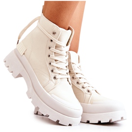 PS1 Faithfull bézs kötött túrabakancs ekru