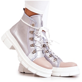 PK1 Ezüst Letty bőrcsizma bézs