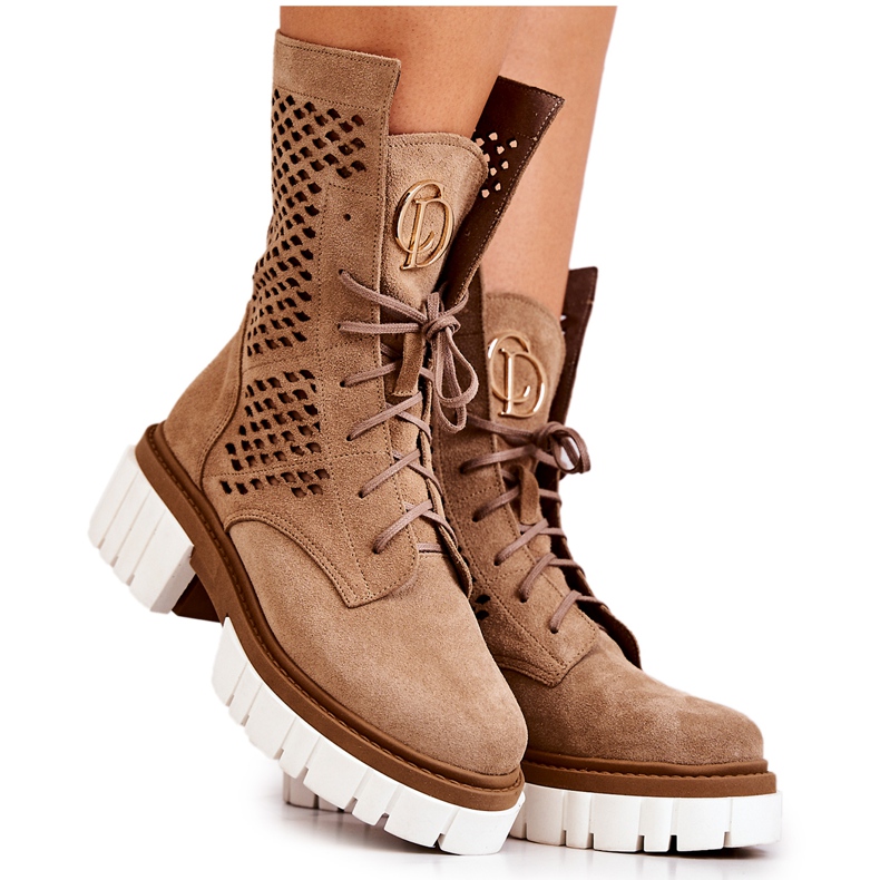 Bőr magascsizma Workers Nicole Világosbarna 2706