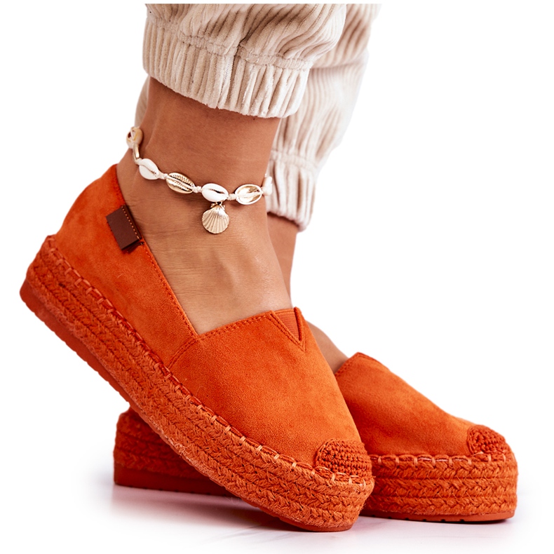 FB2 Lesley narancssárga becsúsztatható velúr espadrillák