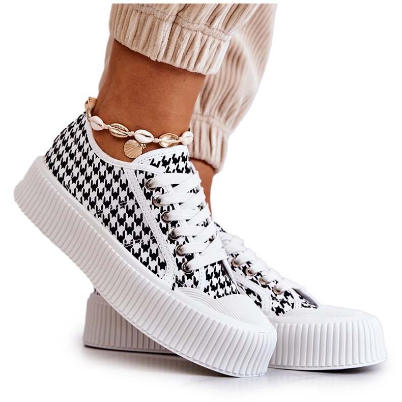 FB2 Alacsony Cipők A Platformon Fekete-fehér Mischa