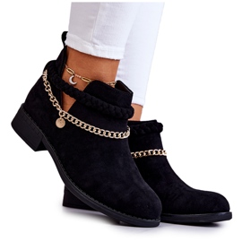 PS1 Velúr fekete csizma lánccal Talitha