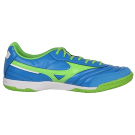 Mizuno Morelia Sala Classic M Q1GA210230 futballcipő fehér, kék, zöld kék Mizuno Morelia Sala Classic M Q1GA210230 futballcipő fehér, kék, zöld kék