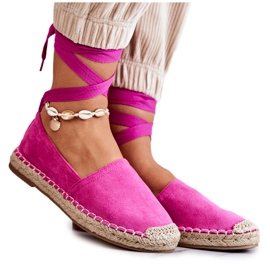 FB1 Kötött velúr Espadrilles Fuchsia Ismann rózsaszín