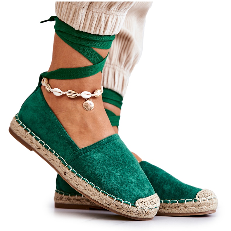 FB1 Kötött velúr Espadrilles Dark Green Ismann zöld FB1 Kötött velúr Espadrilles Dark Green Ismann zöld
