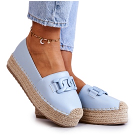 FB2 Klasszikus espadrillák a kék Julianne platformon