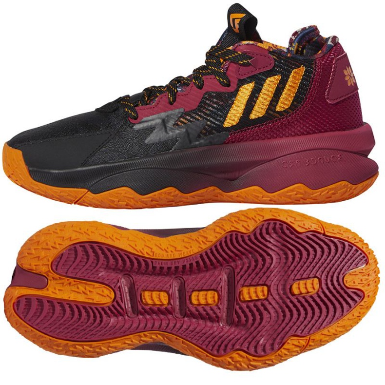 Adidas Dame 8 Jr GW3862 kosárlabdacipő sokszínű fekete