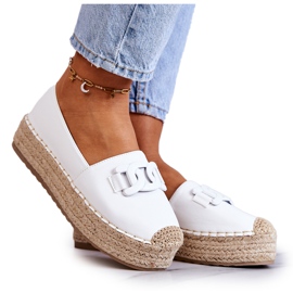 FB2 Klasszikus espadrillák a fehér Julianne platformon