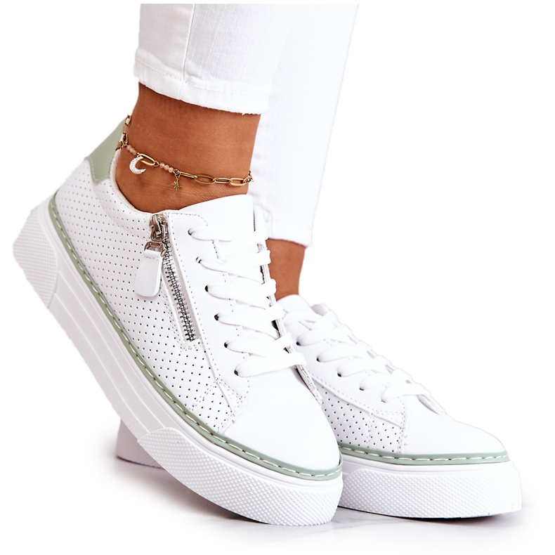 FB2 Sportcipők A Fehér és Zöld Louisa Platformon