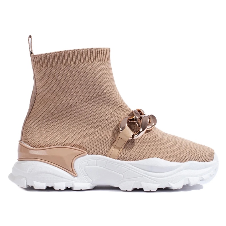 Felhúzható tornacipő lánccal barna