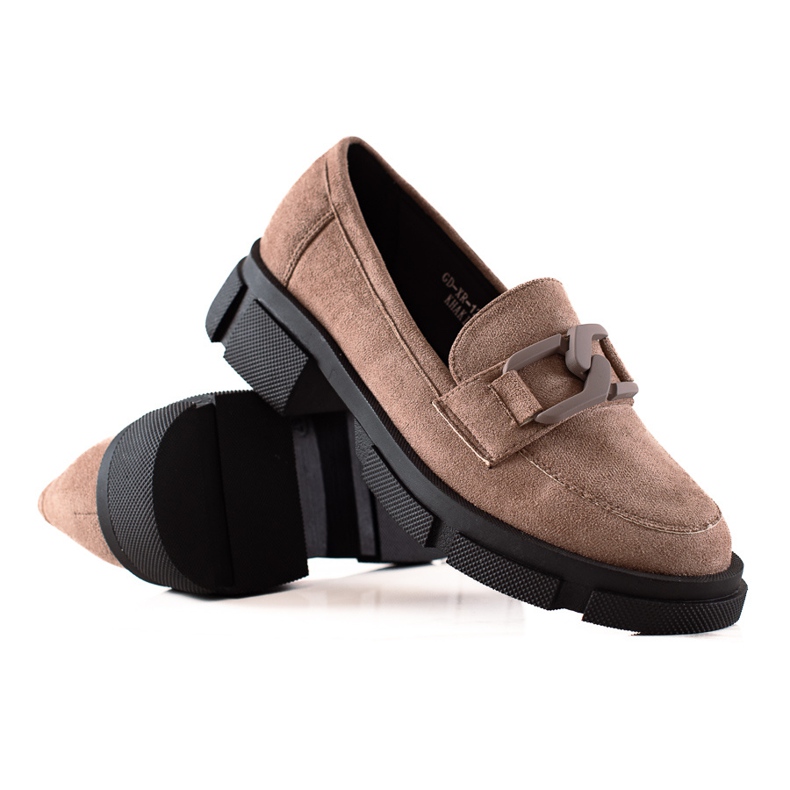 Goodin Velúr Loafers A Platformon barna