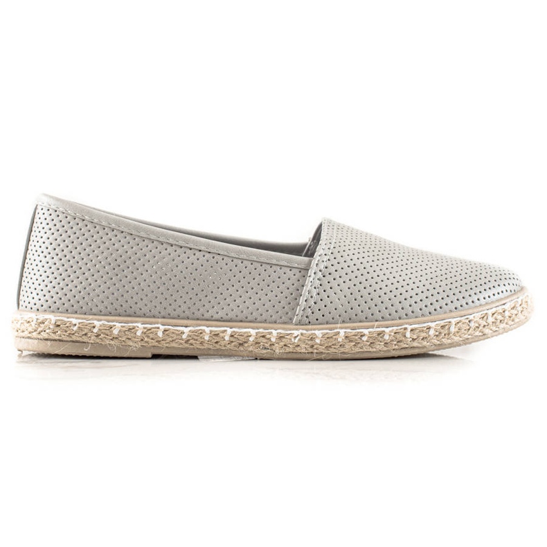 TRENDI Kényelmes Eco-bőr espadrillák szürke TRENDI Kényelmes Eco-bőr espadrillák szürke