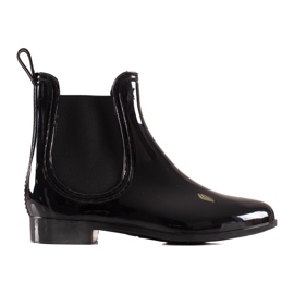 TRENDI Lakkozott galushes fekete