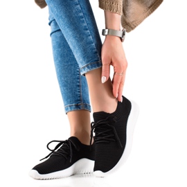 TRENDI Könnyű sportcipők fekete TRENDI Könnyű sportcipők fekete