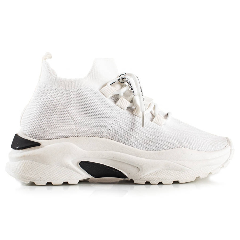 TRENDI Kötött tornacipő a Platformon fehér