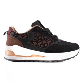 TRENDI Stílusos cipők a platformon barna fekete