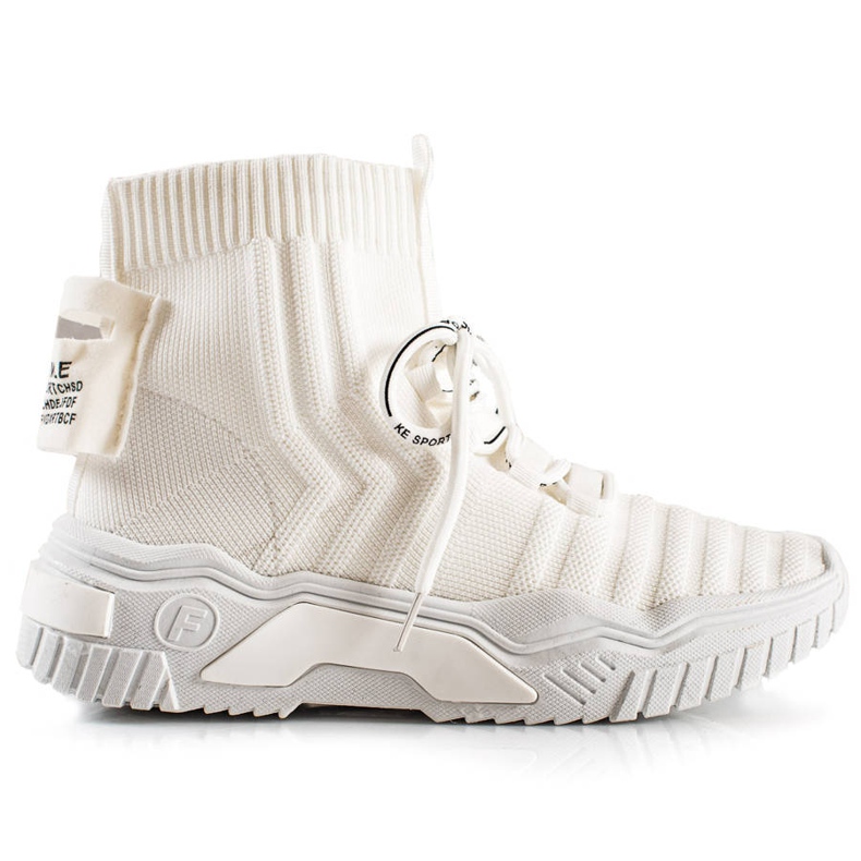 TRENDI Divatos cipők zoknival fehér