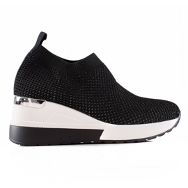 TRENDI Stílusos ék cipők fekete TRENDI Stílusos ék cipők fekete