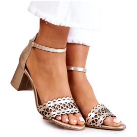 Lewski Shoes Bőr áttört szandál Lewski 2869/2 Golden aranysárga Lewski Shoes Bőr áttört szandál Lewski 2869/2 Golden aranysárga