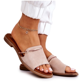 Lewski Shoes Velúr papucsok Lewski cipők 3047 bézs