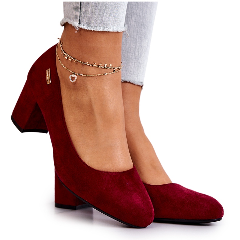 Velúr szivattyúk egy bárban Sergio Leone PB178 Burgundy piros sokszínű