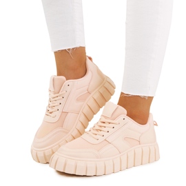 Rózsaszín tornacipő magas Morico talpon