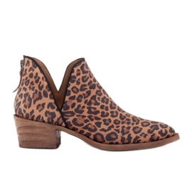 Marco Shoes Valódi bőr csizma V-kivágással 1954B-634-1 barna