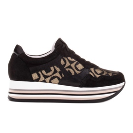 Marco Shoes Cipők vastag természetes velúr talppal 2228P-1285-041-001-1 fekete