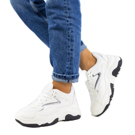 Badillo fényes fehér tornacipő ezüst