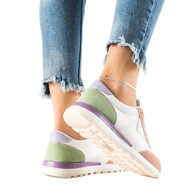 TRENDI Színes sportcipők fehér sokszínű